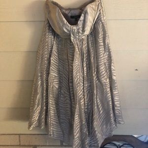 Silver Strapless Express Dress Size Small